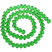 Krystalglas rondeller. Facetterede. 10 x 8 mm. Mellem grøn